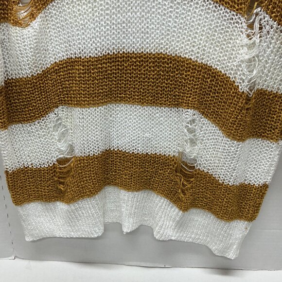 POL SMALL DISTRESSED SWEATER FALL COLORS! PTP: 24.50" DOES STRETCH - Picture 6 of 10